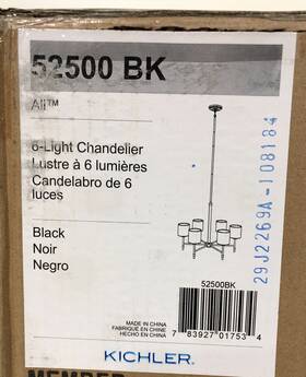 52500bk Kichler Ali 28 Inch 6-light Indoor Black Chandelier