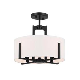 52591bk Kichler Malen 4-light Semi-flush Mount Black Ceiling Fixture Nib