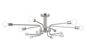 52602pn Kichler Ocala 41 Inch 6 Light Flush Mount Polished Nickel/clear Crystal -