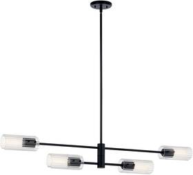 52681bk Kichler 52681 Velestino 4 Light 6 Inch W Linear Chandelier - Black