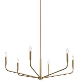 52719cpz Kichler 52719 Madden 6 Light 38 Inch W Taper Candle Style Chandelier - Bronze