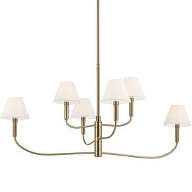 52767cpz Kichler 52767 Eadie 6 Light 41 Inch Chandelier - Bronze