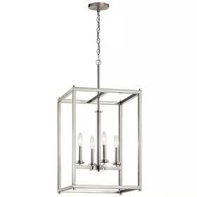 Kichler 726084966543 Crosby 4-light Brushed Nickel Contemporary Candle Foyer Pendant Hanging Light