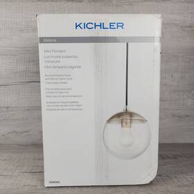 Kichler 737995823276 Malone Brushed Nickel Modern And Contemporary Clear Glass Globe Mini Penda
