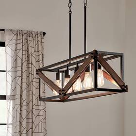 Kichler 737995823450 Barrington 5-light Distressed Black Farmhouse Cage Chandelier