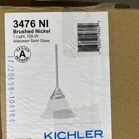 3476 Kichler 783927198059 Ni Pendant Light Telford Brushed Nickel 1 Alabaster Swirl Glass