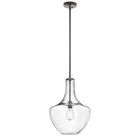 Kichler 783927378949 Everly Olde Bronze Kitchen Bell Pendant Hanging Light With Clear Glass