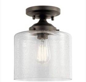 Kichler 783927539319 Winslow 8.5 Inch 1-light Olde Bronze Hallway Semi-flush Mount Ceiling Light