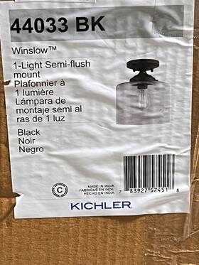 Kichler 783927574518 Winslow 1 -light 8.5-in Black Semi Flush Mount Light Kichler 783927574518 Winslow 1 -light 8.5-in Black Semi Flush Mount Light