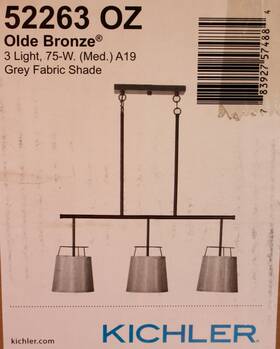 Kichler 783927574884 52263oz Marika 3 Light 36 Inch Wide Linear Chandelier - Olde Bronze