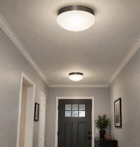Kichler 8206ni Lot Of 2 7.5 Inch Brushed Nickel Flush Mount Ceiling Lights New