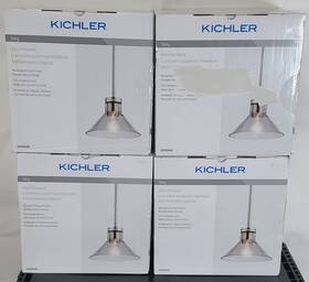 82332 Kichler Sley Brushed Nickel Modern Tinted Glass Cone Mini Hanging Pendant Light