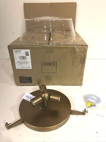 45299nbr Kichler Alton 18.5 In. 3-light Natural Brass Flush Mount Light Seeded Glass