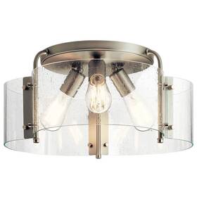 42955ni Kichler Lighting Thoreau - 3 Light Semi-flush Mount 8.5 Inches Tall By 18 Wide-brushed