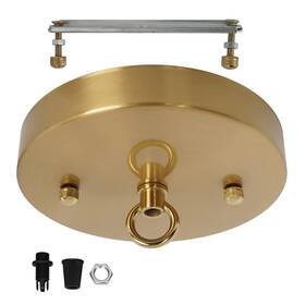 Kighsin 718519725856 5.9 Inches Brass Ceiling Light Canopy Plate Metal Kit For Mod