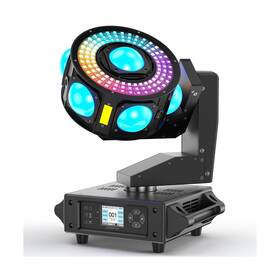 Zq02621 Kiinsehtoq Dj Moving Head Light Xyz 3-axis Infinite Rotating 7 Led Beams Stage Lighting