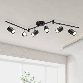 Kimjo 707443660951 6-light Black Track Lighting Fixtures Ceiling 6 Way Led Light Kit Wi
