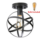 Kingsocecv1468 Kingso Metal Ceiling Light Black Globe Flush Mount Spherical Fixt