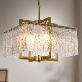 A304gd16in-pendant Kingtoro Modern Crystal Chandelier16 Inch Gold Chandeliers For Dining Room With Wa