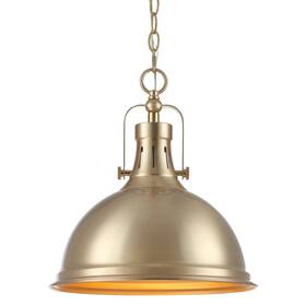 Cp6344-1-cb Kira Home Belle 14 Inch Modern Industrial Pendant Light Brass Gold Kitchen Island Dome Chandel