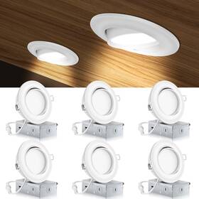 Knlnny Ware 779776900431 4 Inch Recessed Lighting 6 Pack Adjustable Led Eyeball Gimbal Light Reces