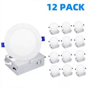 6in-3cct-12p-a Koaoeirs 5/6 In Ultra Thin Adjustable Cct Led Recessed Ceiling Light Dimmable Canless