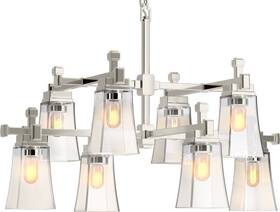 31759-ch08-snl Kohler Lighting 31759-ch08 Riff 8 Light 33 Inch W Chandelier - Nickel