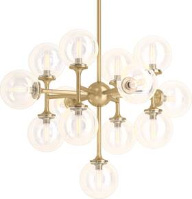 31767-ch13-2gl Kohler Lighting 31767-ch13 Bellera 13 Light 32 Inch W Sputnik - Brushed Moderne Brass