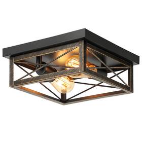 X11016p-b Kondras Oil Rubbed Bronze Hallway Light Fixture Ceiling 2-light Farmhouse Industrial