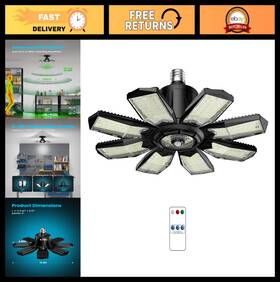 Kryoza Jx-baye-1pac-sc 25000lm Motion Sensor Garage Light 8 1 Led Panels 6500k Daylight Indoor Shop