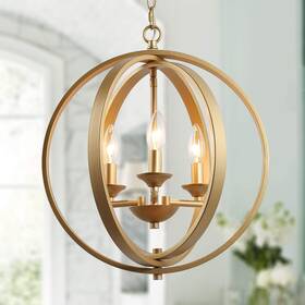 Ksana 708747320503 Gold Orb Chandelier Modern Globe 3 Light Fixture For Dining &