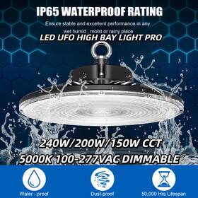 Ng-ufopr-240wd Kukuppo 240w/200w/150w Ufo High Bay Led Shop Lights Dimmable Low Ceiling Commercial