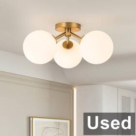 C23ry4 Kunlinzhu 18 Inch 3 Light Gold Semi Flush Mount Ceiling Fixture