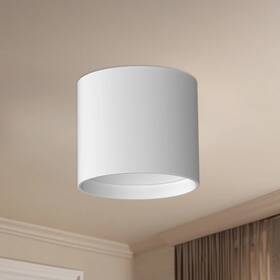 Fm10605-wh Kuzco One Falco Led Flush Mount White/clear Acrylic Multi-faceted Lens