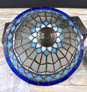 Doki1111 Kwoking 12 Inch Tiffany Style Vintage Stained Glass Ceiling Light Flush Mount