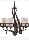 Ky5006in Onyx Quoizel 6 Light 28 Wide Chandelier With Pillar Please Read
