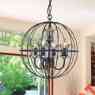 L171-to-555 Bronze Metal Chandelier Benita Antique Orb Crystal L171555
