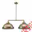 L2101206 Unbranded Ribbed Clear Glass Double Pendant In Antique Gold Ceiling Light L2101206 Unbranded Ribbed Clear Glass Double Pendant In Antique Gold Ceiling Light