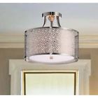 L797-du-371 White Chandelier Contemporary Shade Satin Semi-flush Nickel