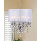 L881-rt-413 Fabric Allured Shade White Chandelier Crystal