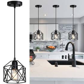 1173wf Laihezz 1173wf/3op 1-light Vintage Hanging Light Pendant Fixture Farmhouse Basket Cage Han