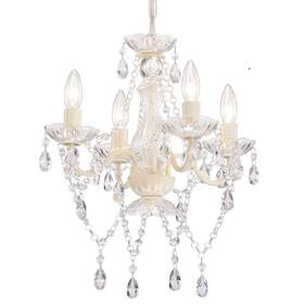 Lalula 614042812479 Mini Crystal Chandeliers Acrylic Beige Chandelier Lighting 4 Light Modern Han