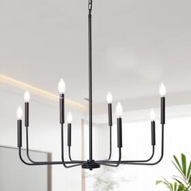 Laluz 764046480744 Modern Farmhouse 8-light Classic Candle Lights For Dining
