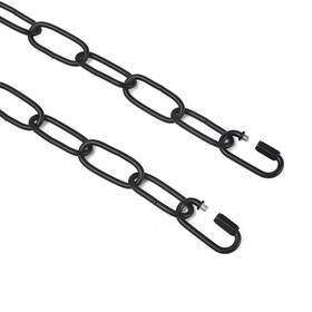 A03248 Laluz 19 Feet Black Ceiling Lighting Fixture Chain With 2 Adjustable Buckles Extra