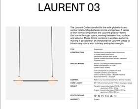 Lrt03pwcmbkbkbk Lambert & Fils Laurent 03 Pendant Light By And Blk With Hand Blown Opaline Glass