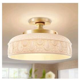 3019c-3b Lamomo Semi Flush Mount Ceiling Light Upgraded Larger Black Hallway Fi