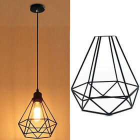 Gfar823049799 Lampshade Home Indoor Pendant Vintage Iron Decorative Retro Hanging Cage Shape