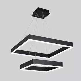 06ftl0267bbk Lamqee Modern 23.6 Inch 101-watt 2-light Dimmable Led Black Tiered Chandelier