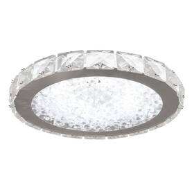 Lamqee 740196835177 Modern Led Crystal Flush Mount Ceiling Light With Stainless N/a 12.6x1.2 Inch -18w