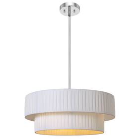 Lamqee 749674194690 Modern 3-light Drum Chandelier Fabric Shade Ceiling Hanging Pendant